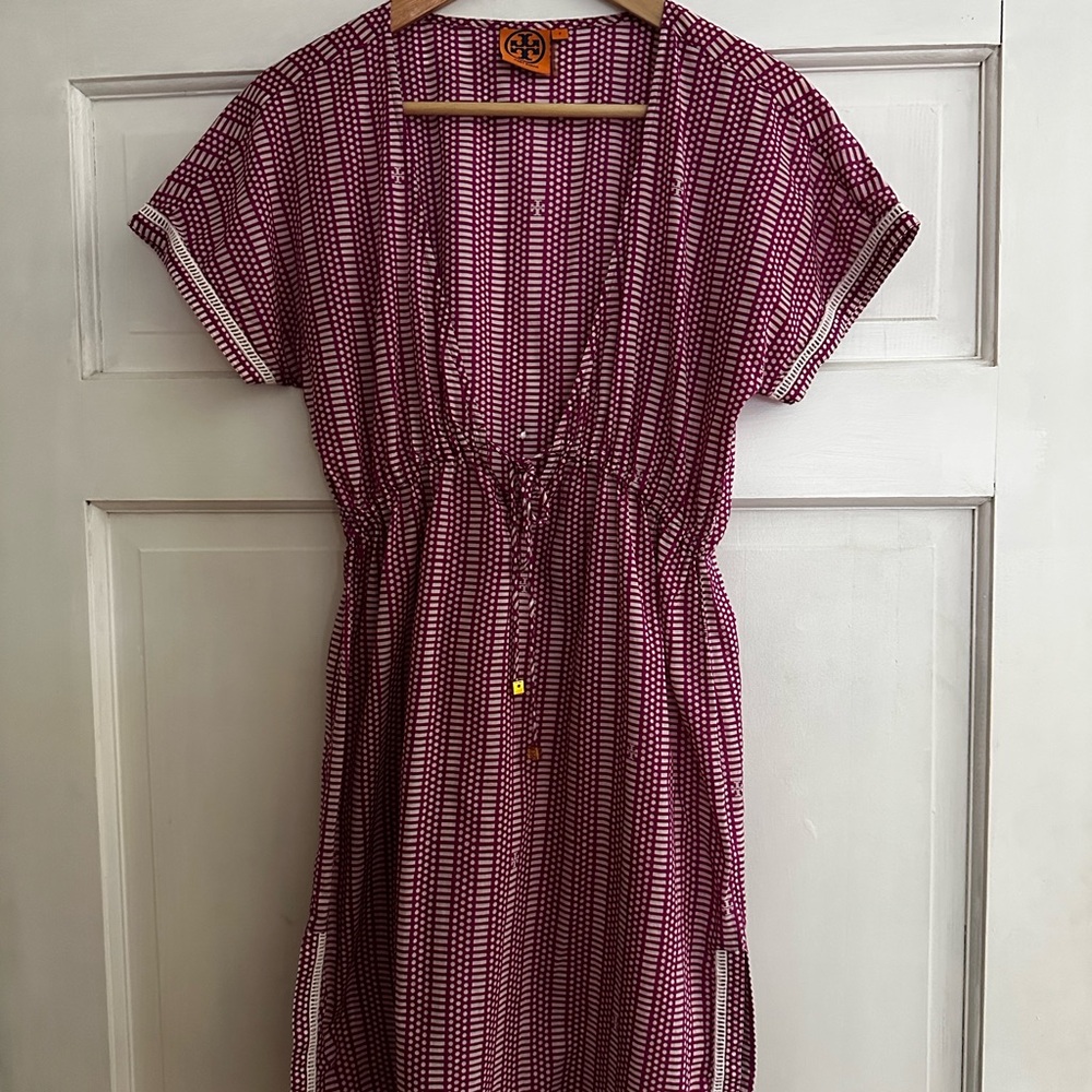 Tory Burch Purple Midi Sundress with Dolman Sleeves